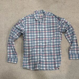 Faherty Blue and Red Plaid Button Down Shirt
